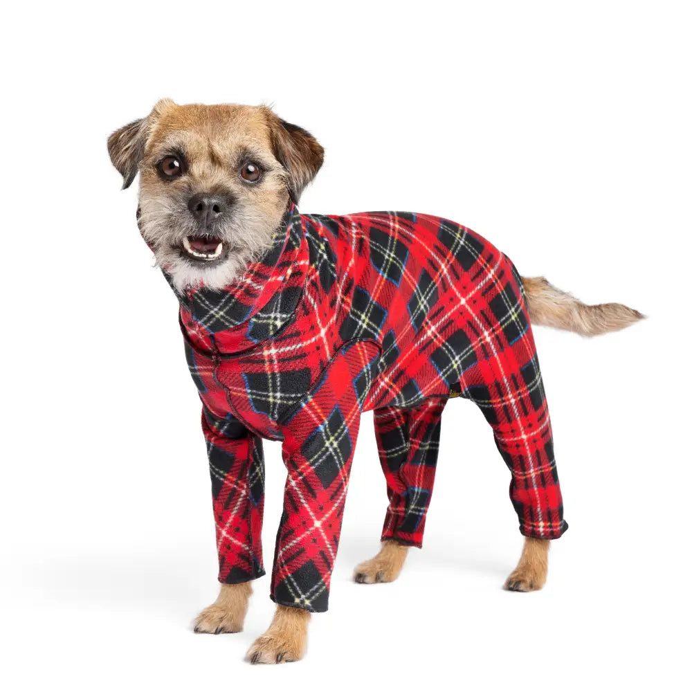 Stretch Fleece Onesie Suit - Red Plaid
