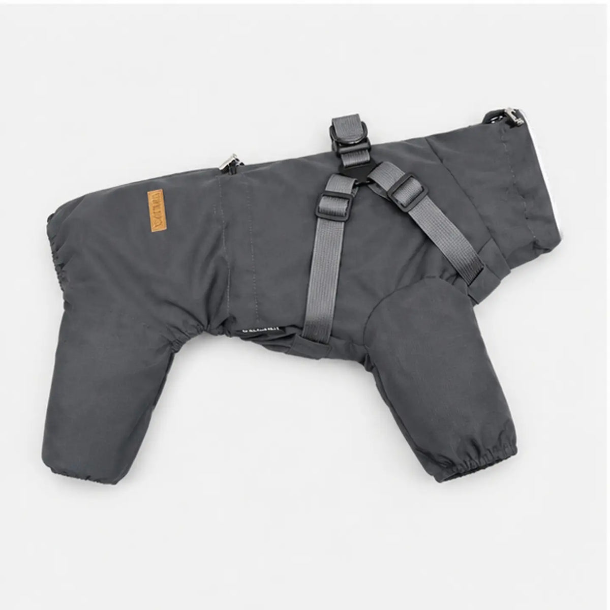 Grey Waterproof Dog Raincoat Onesie