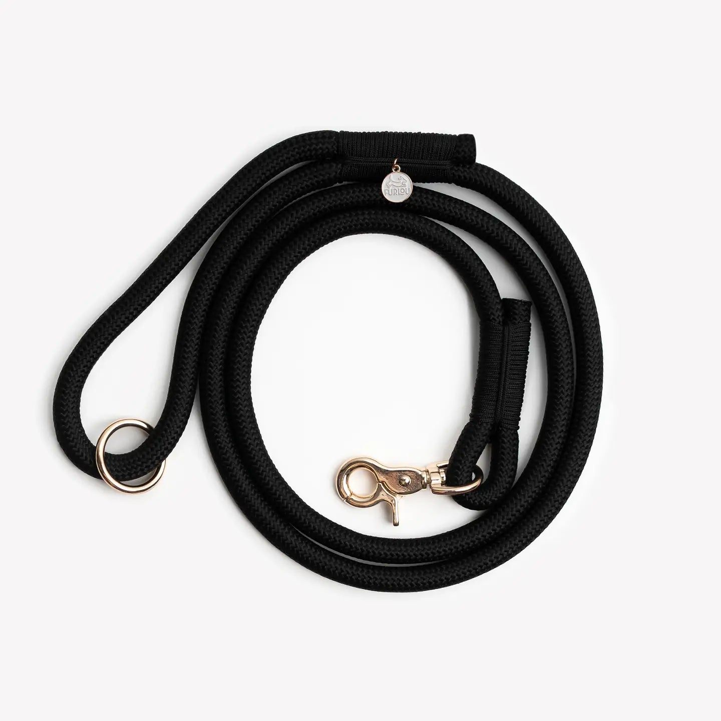 Furlou Black Braided Rope Leash, 5ft