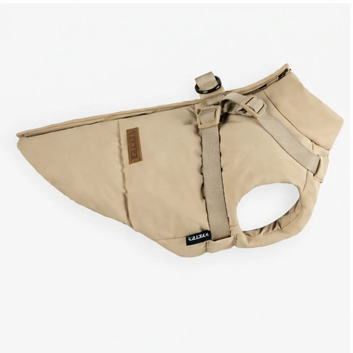Khaki Beige Puffer Harness Coat