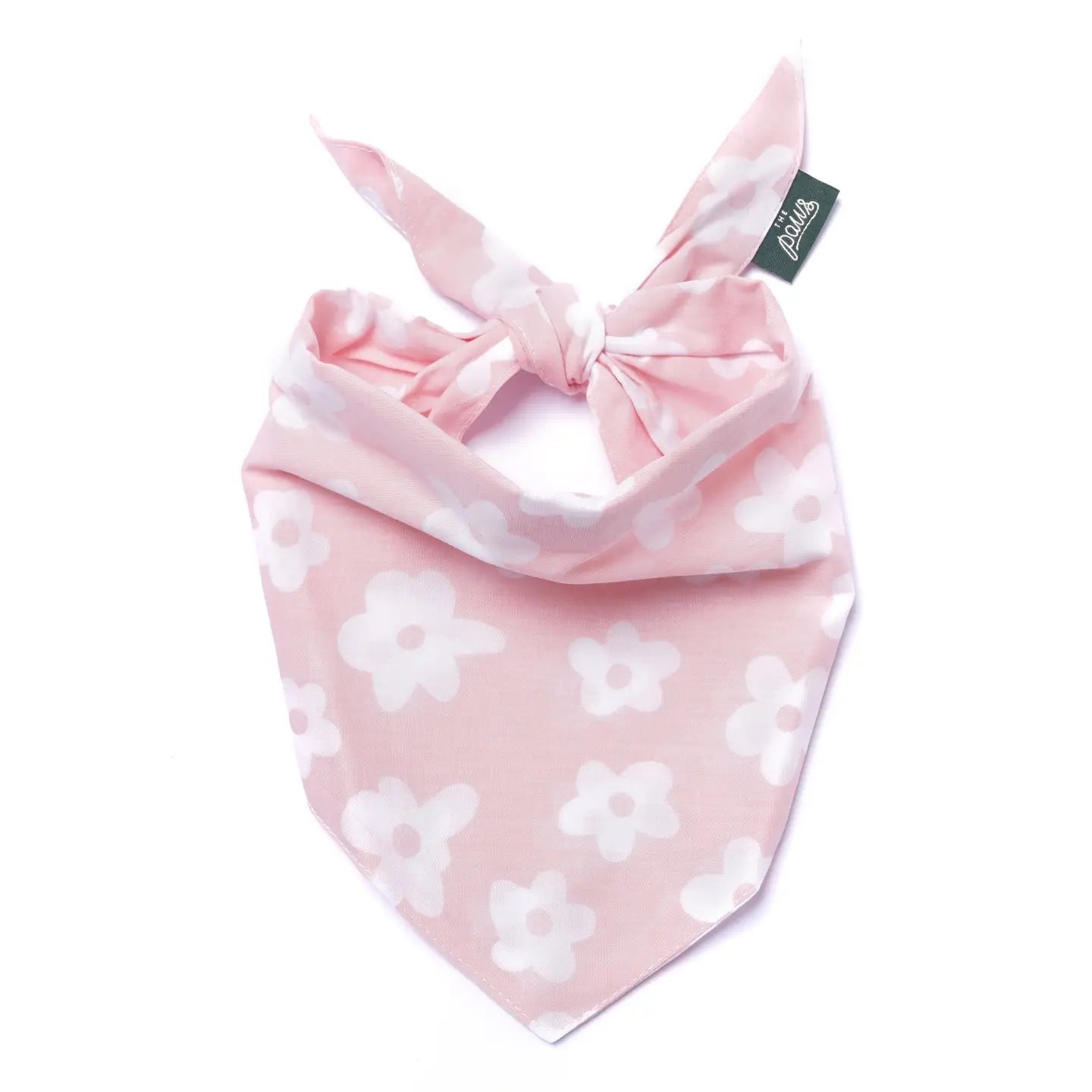 Daisy Pink Flower Bandana, 3 Sizes
