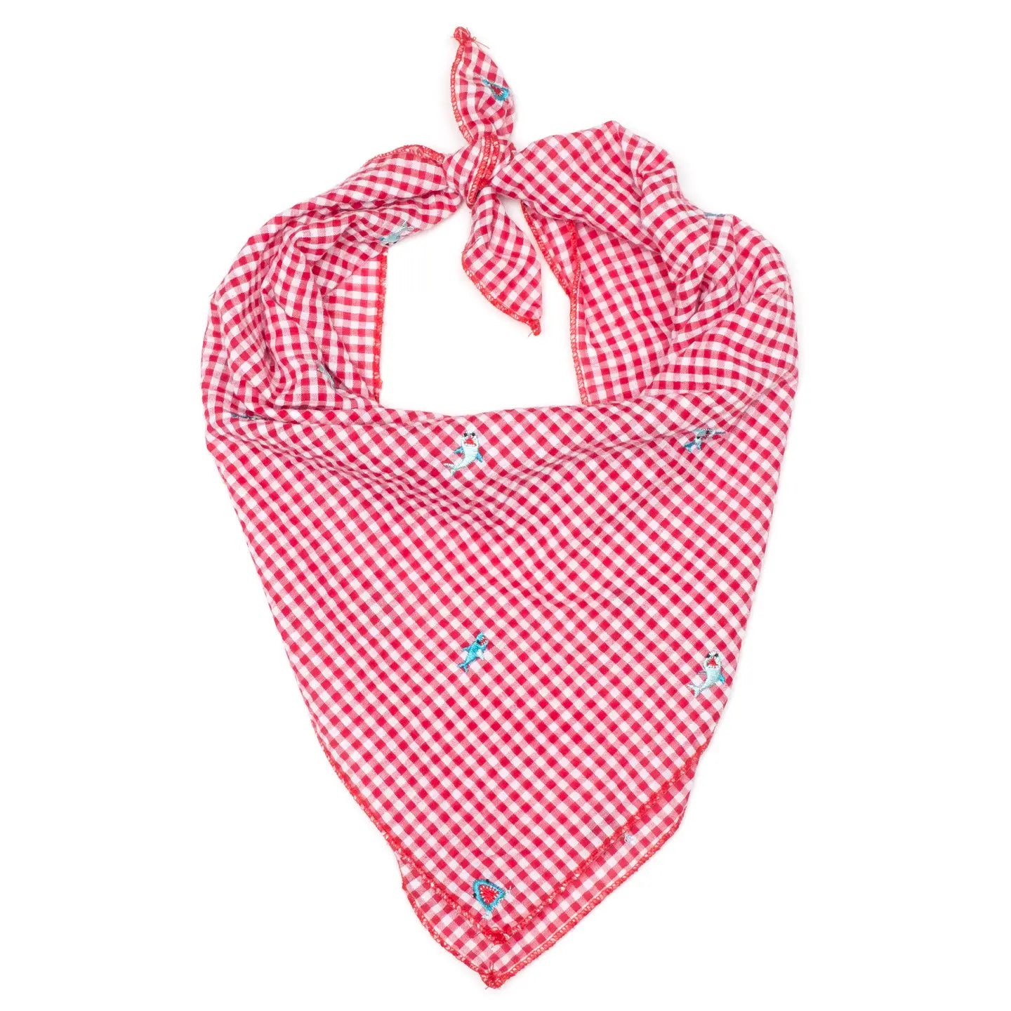 Red Gingham Shark Bandana