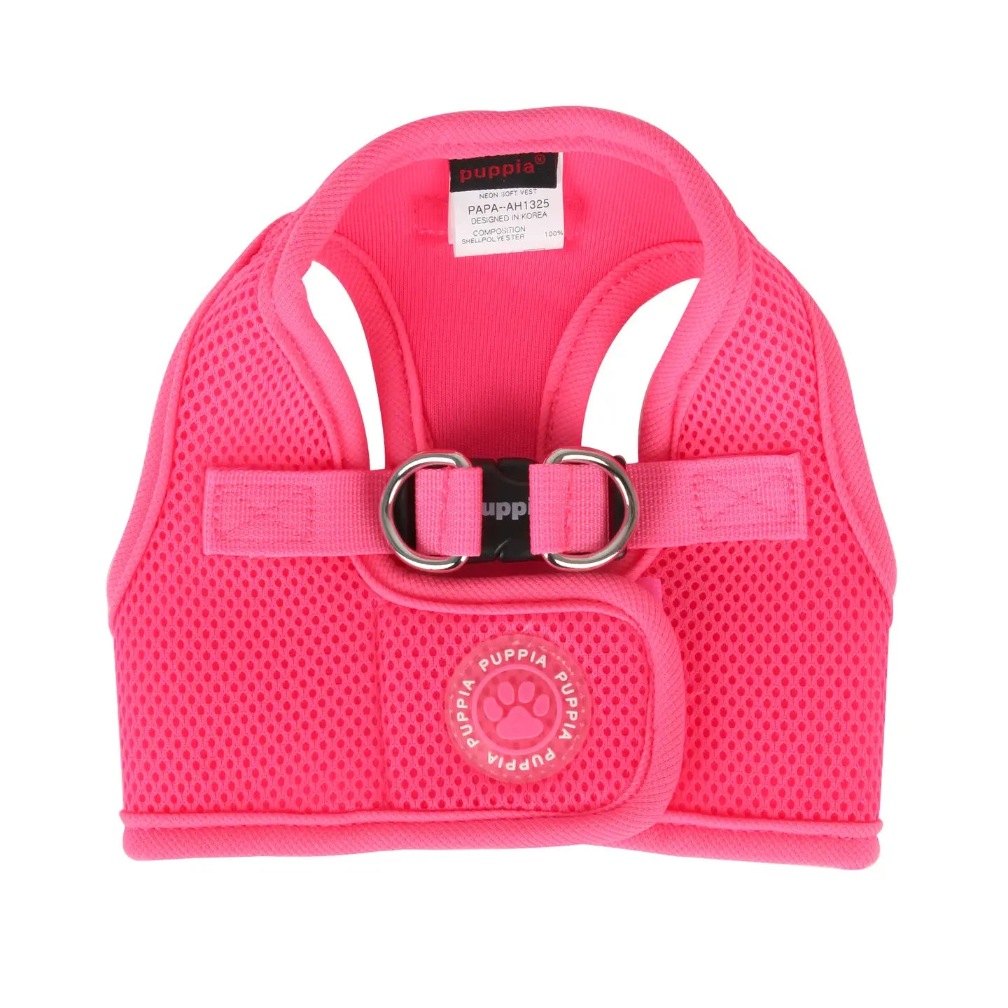 Puppia Neon Pink Soft Vest Dog Harness Step-in