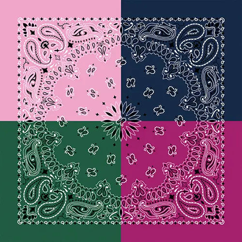 Spring Quad Paisley Bandana 22"