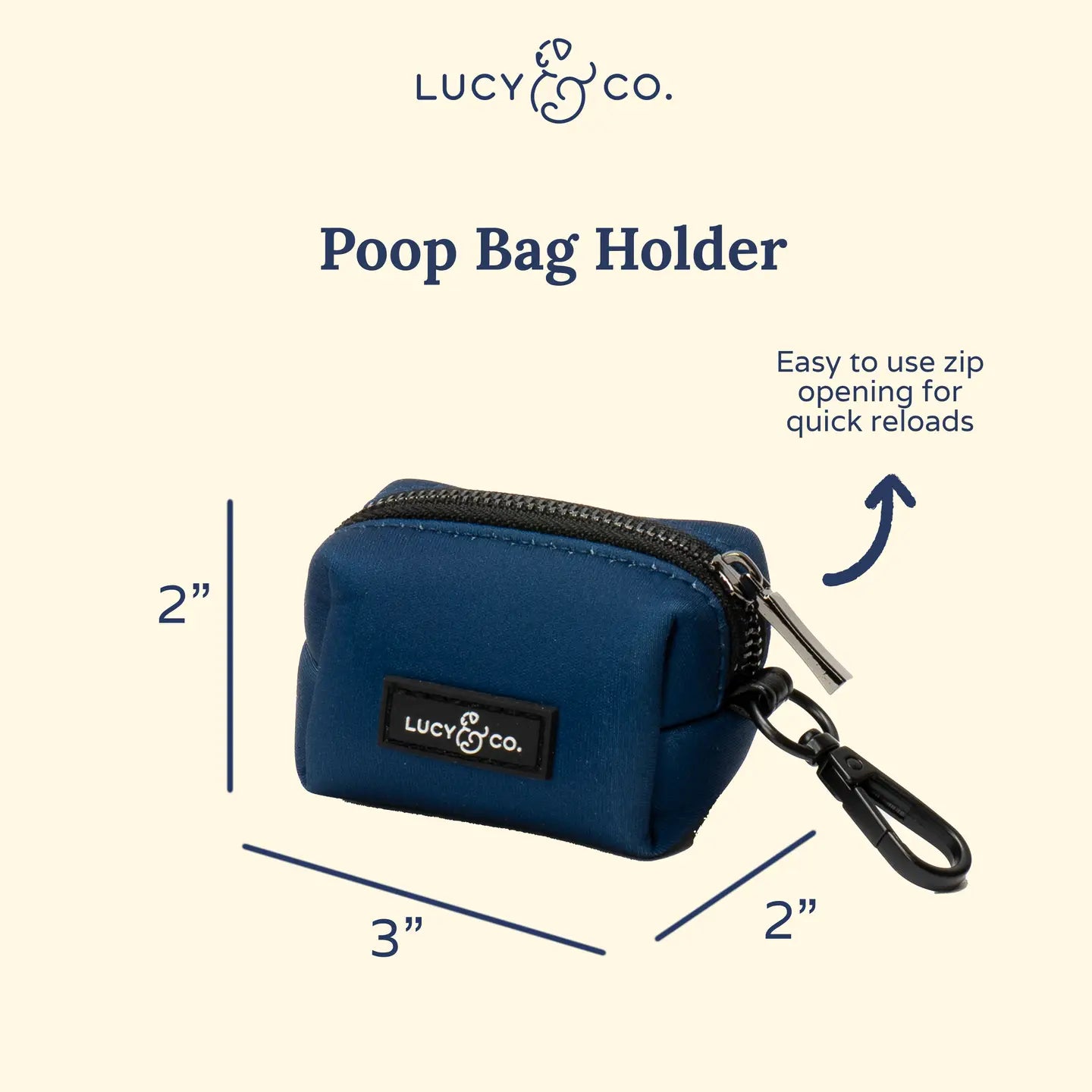 Navy Everyday Poop Bag Holder
