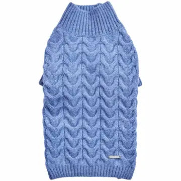 Fuzzy Textured Knit Sweater, Heather Blue