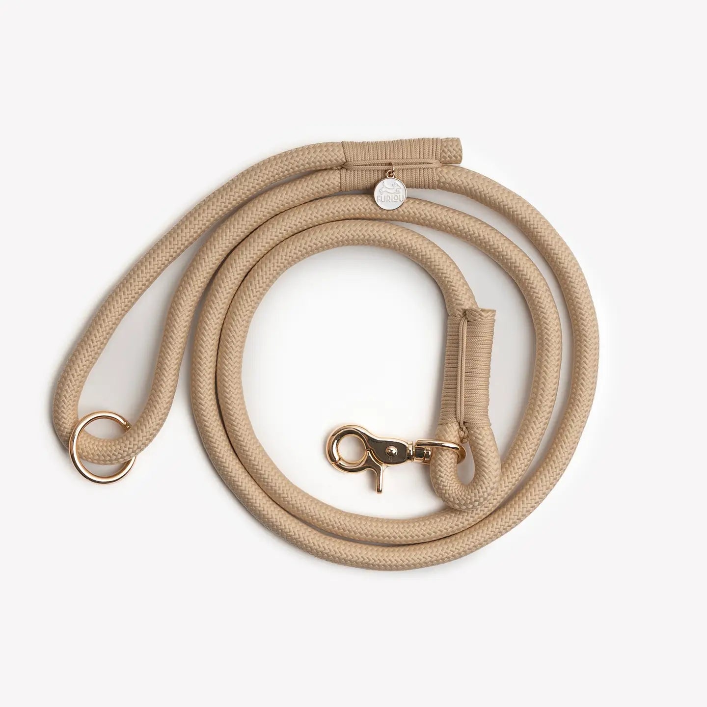 Furlou Tan Braided Rope Leash, 5ft
