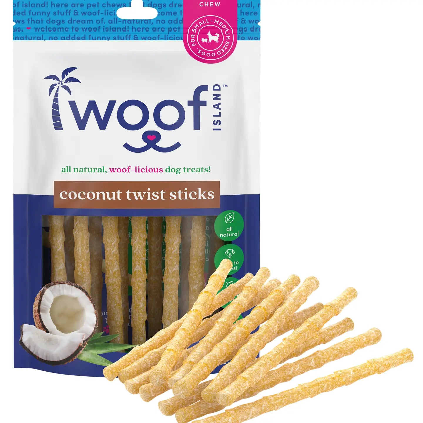 Coconut Dog Twists, 12 Pack