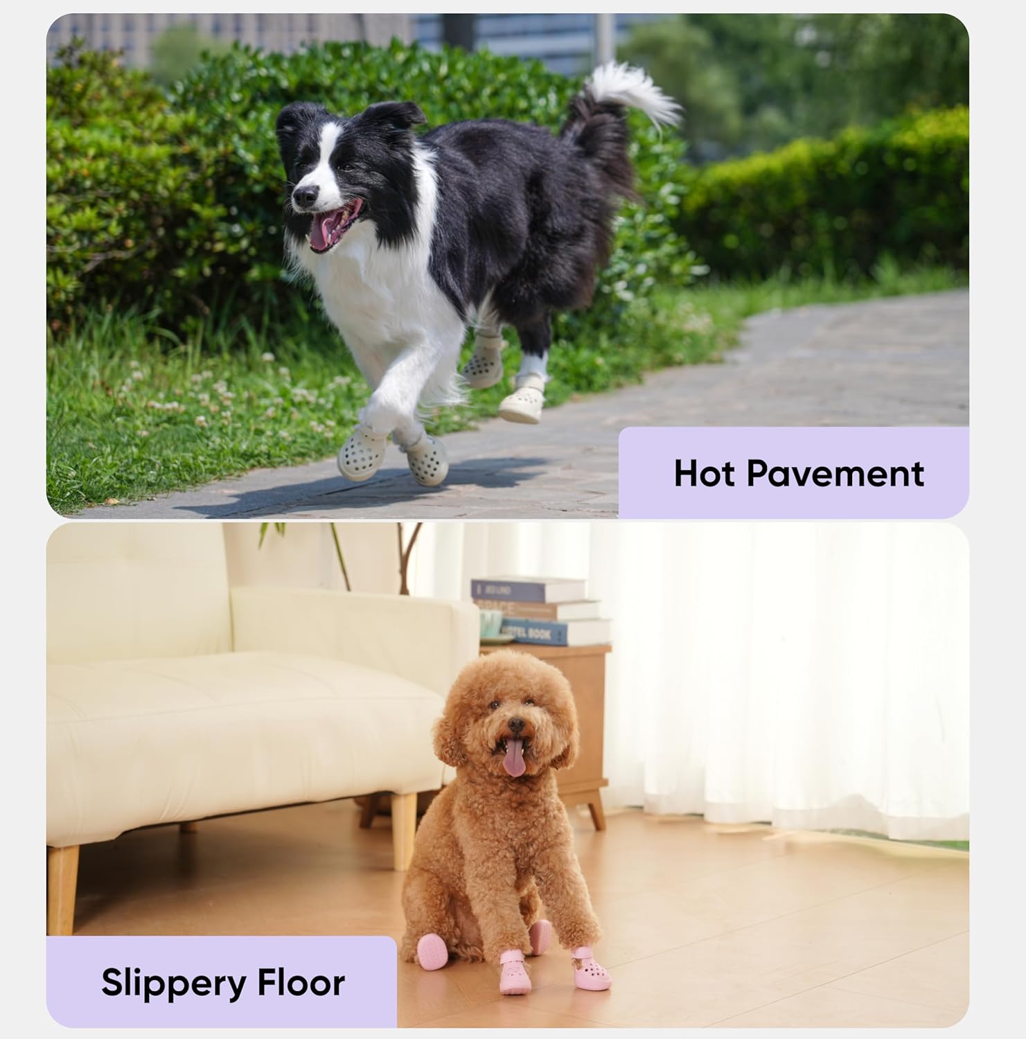 Lilac Silicone Hot Pavement Dog Shoes