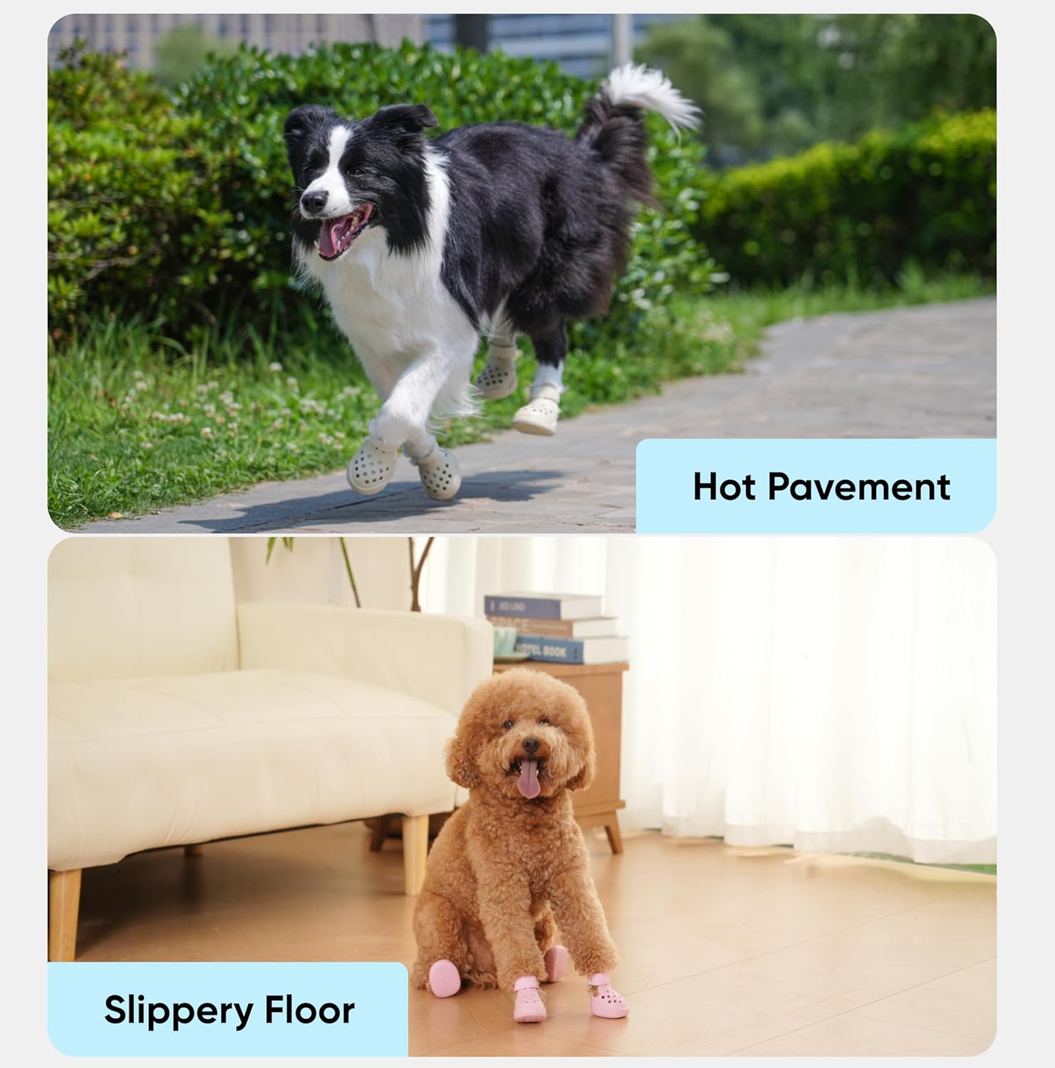 Blue Silicone Hot Pavement Dog Shoes