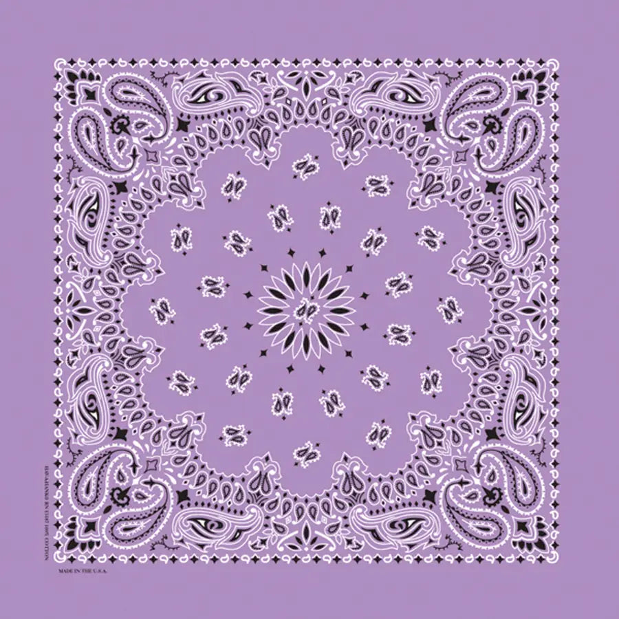 Lavender Paisley Bandana 22"