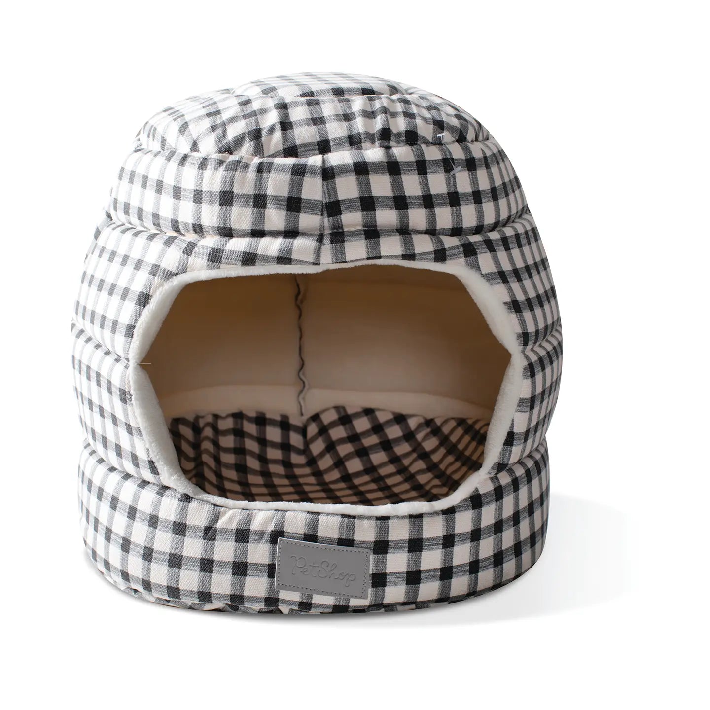 Gingham Pet Bed Hut
