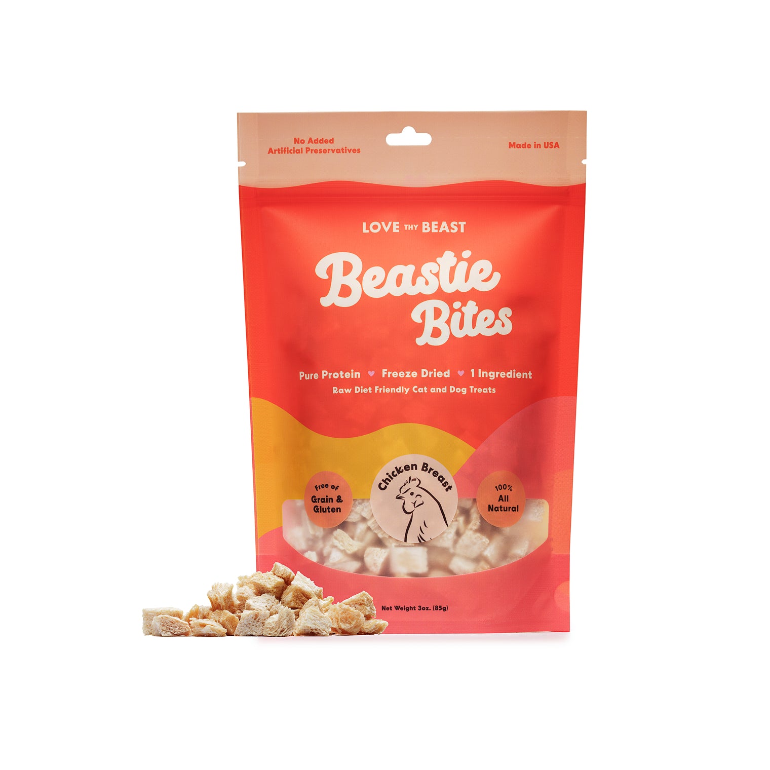 Freeze-Dried Chicken Breast Dog & Cat Treat, 3-oz bag