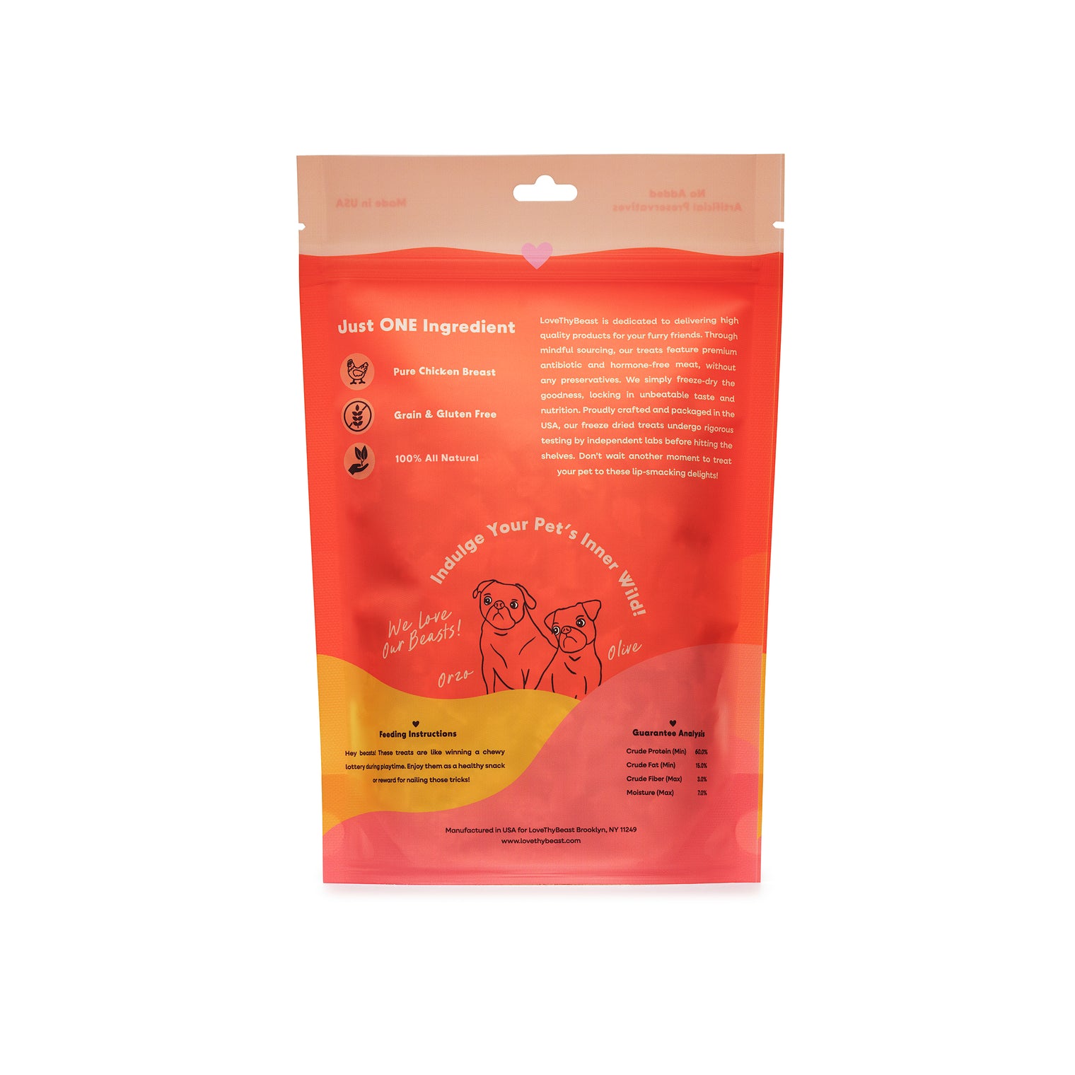 Freeze-Dried Chicken Breast Dog & Cat Treat, 3-oz bag