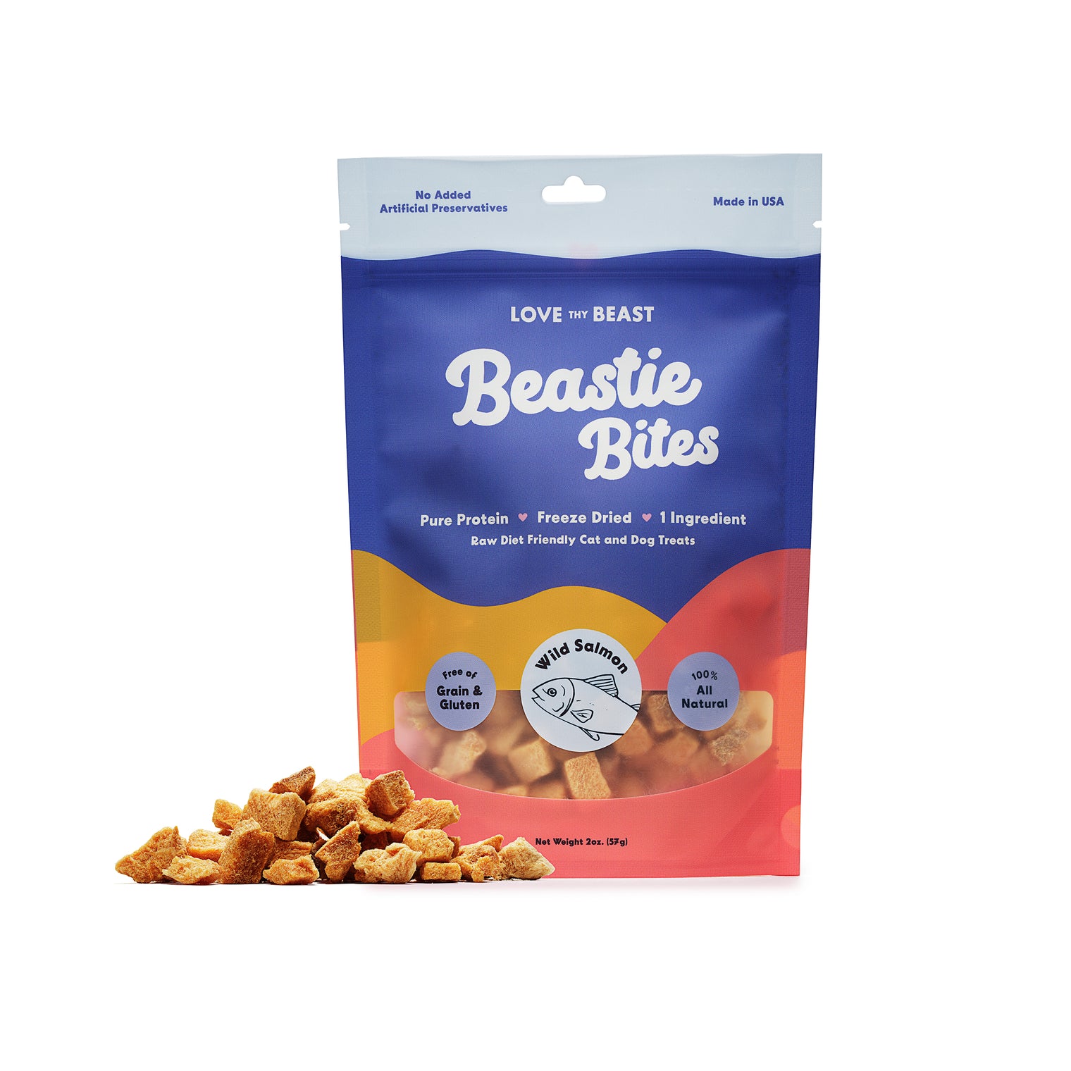 Freeze-Dried Wild Salmon Dog & Cat Treat, 2-oz bag