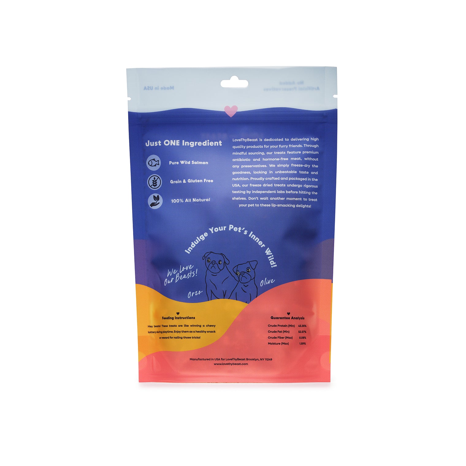 Freeze-Dried Wild Salmon Dog & Cat Treat, 2-oz bag