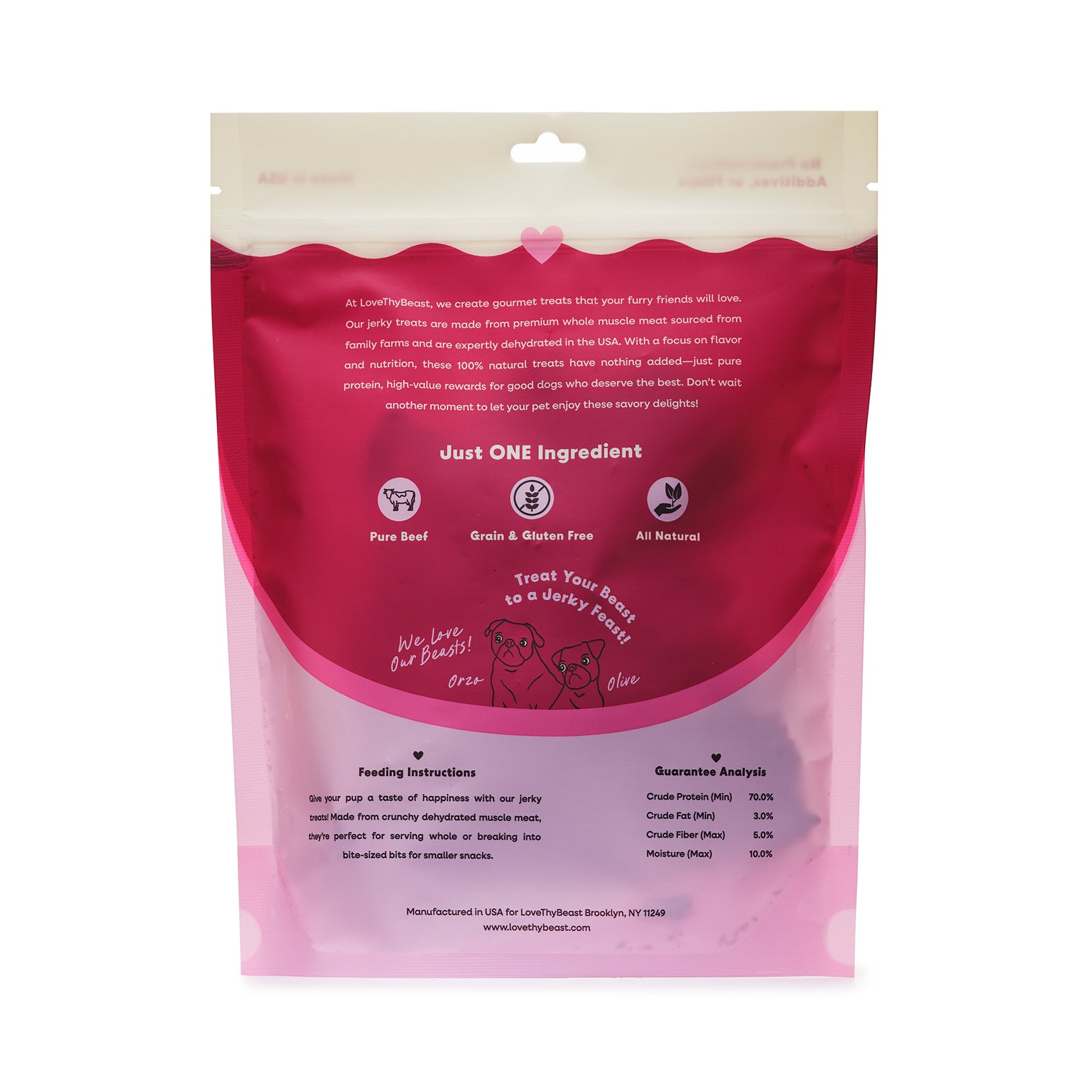 Beef Jerky Dog Treats, 3.5-oz Bag