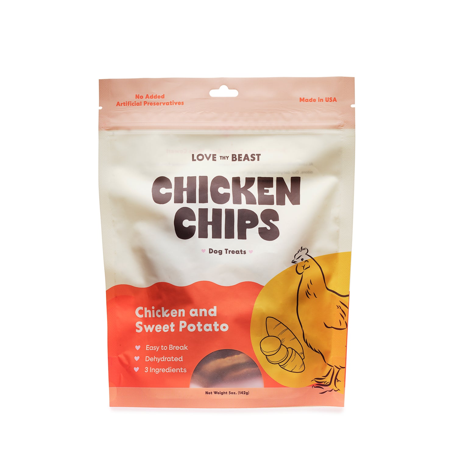 Chicken Chips, Dehydrated Dog Treats 5-oz Bag