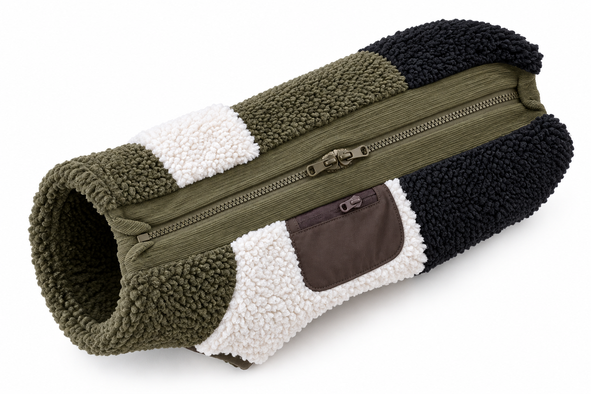 Green Block Sherpa Vest