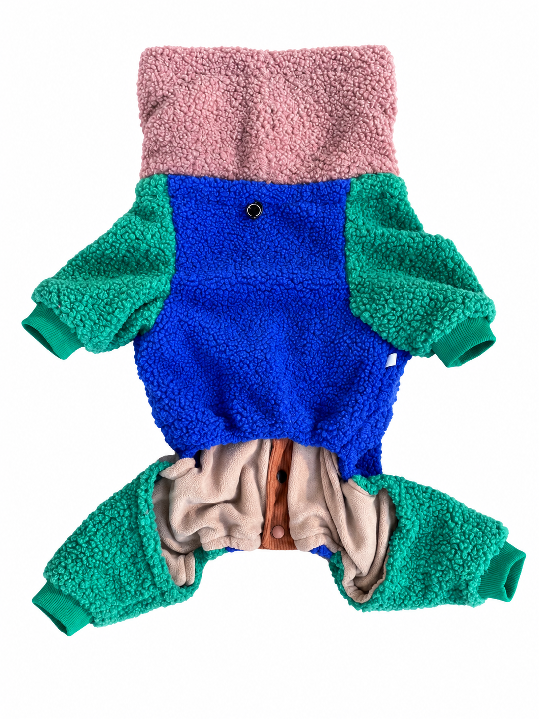 Colorblock Sherpa Onesie - Blue