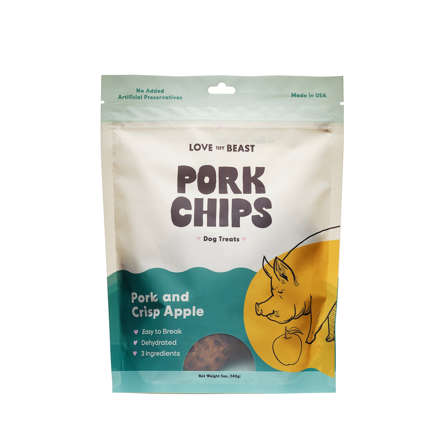 Pork Chips, Dehydrated Dog Treats 5-oz Bag