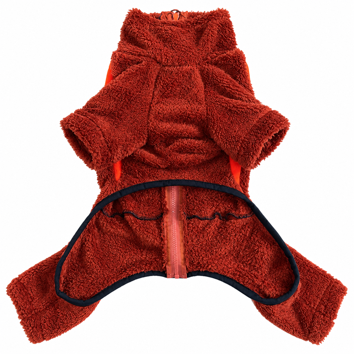 Cozy Stretch Fleece Onesie Rust Orange