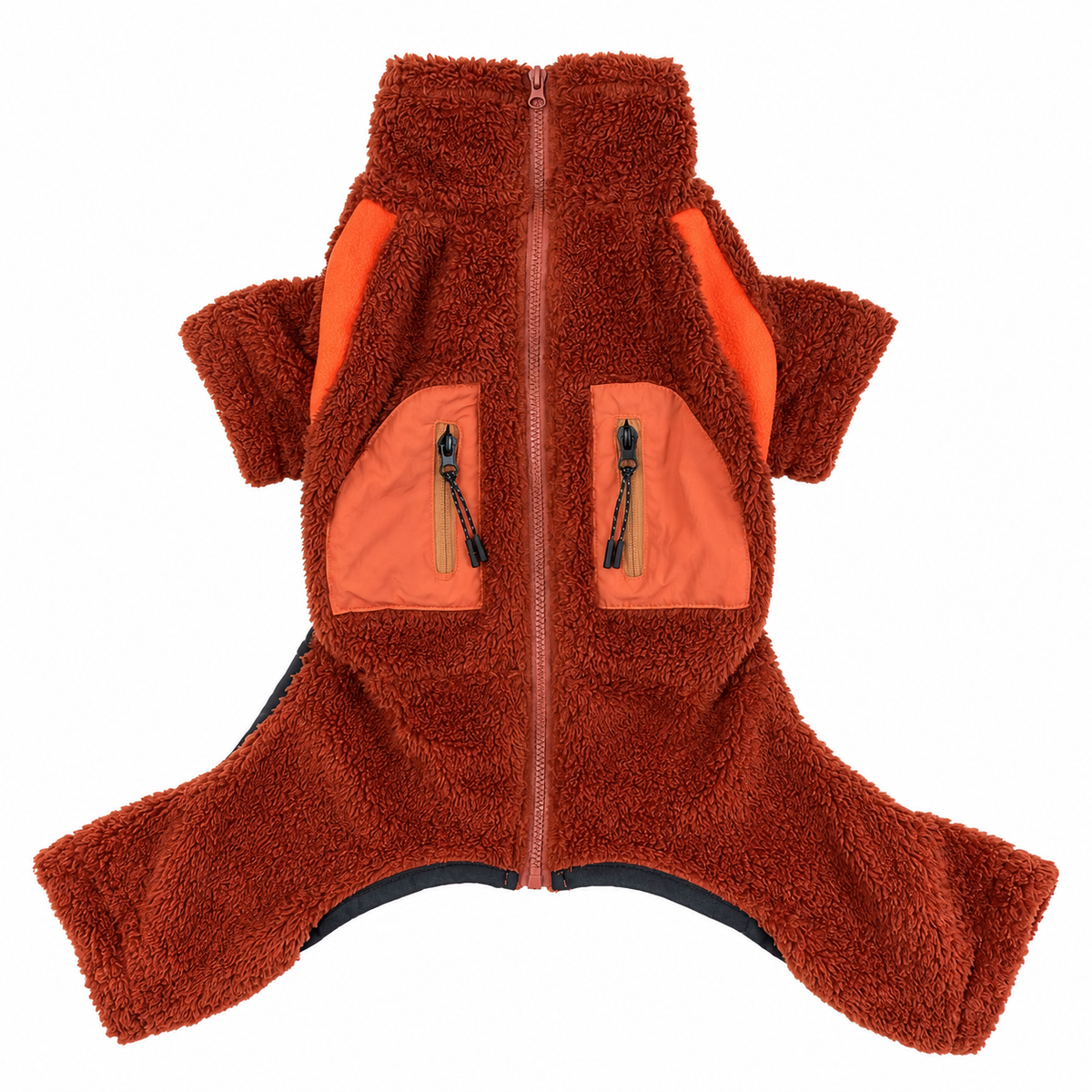 Cozy Stretch Fleece Onesie Rust Orange