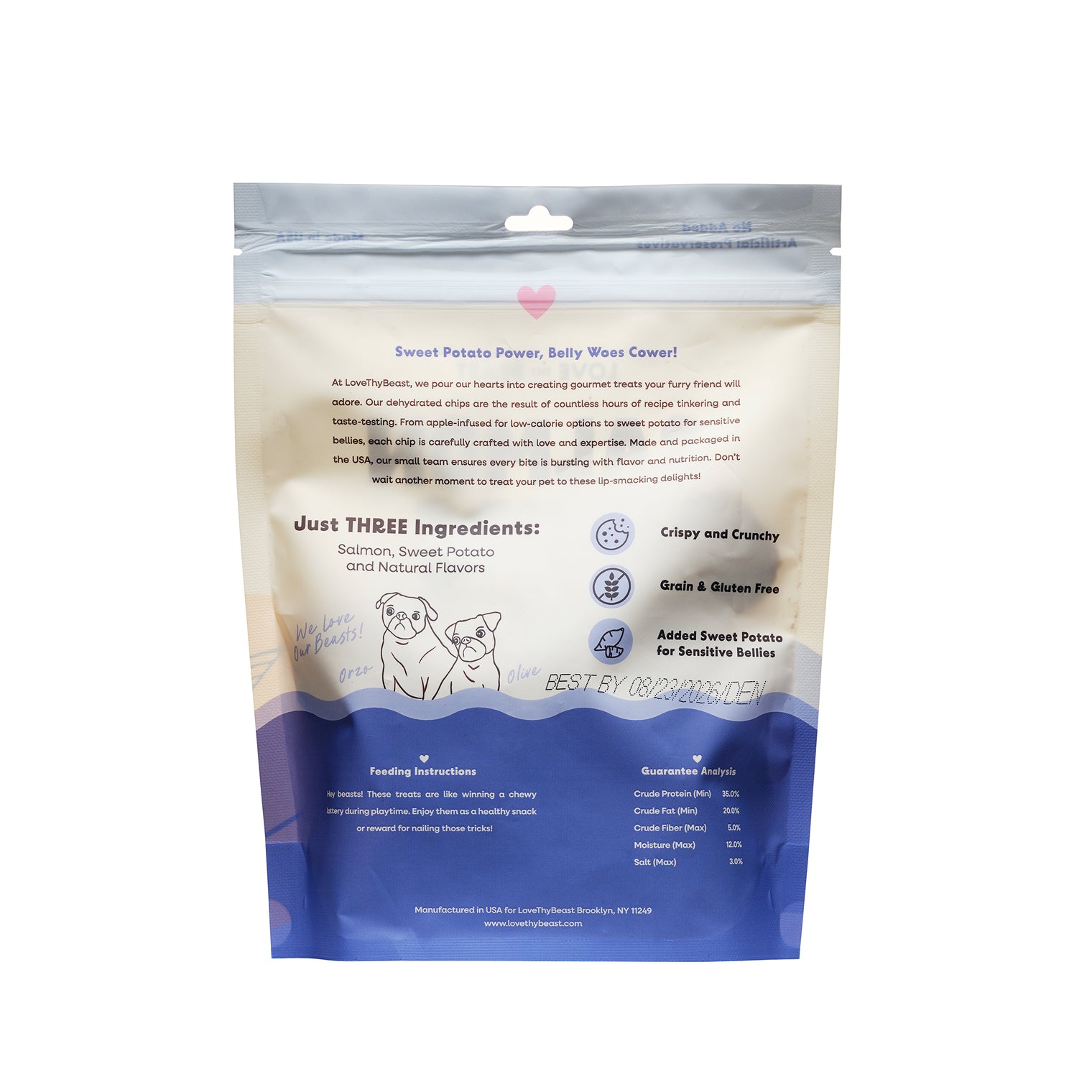 Wild Salmon Chips, Dehydrated Dog Treats 5-oz Bag