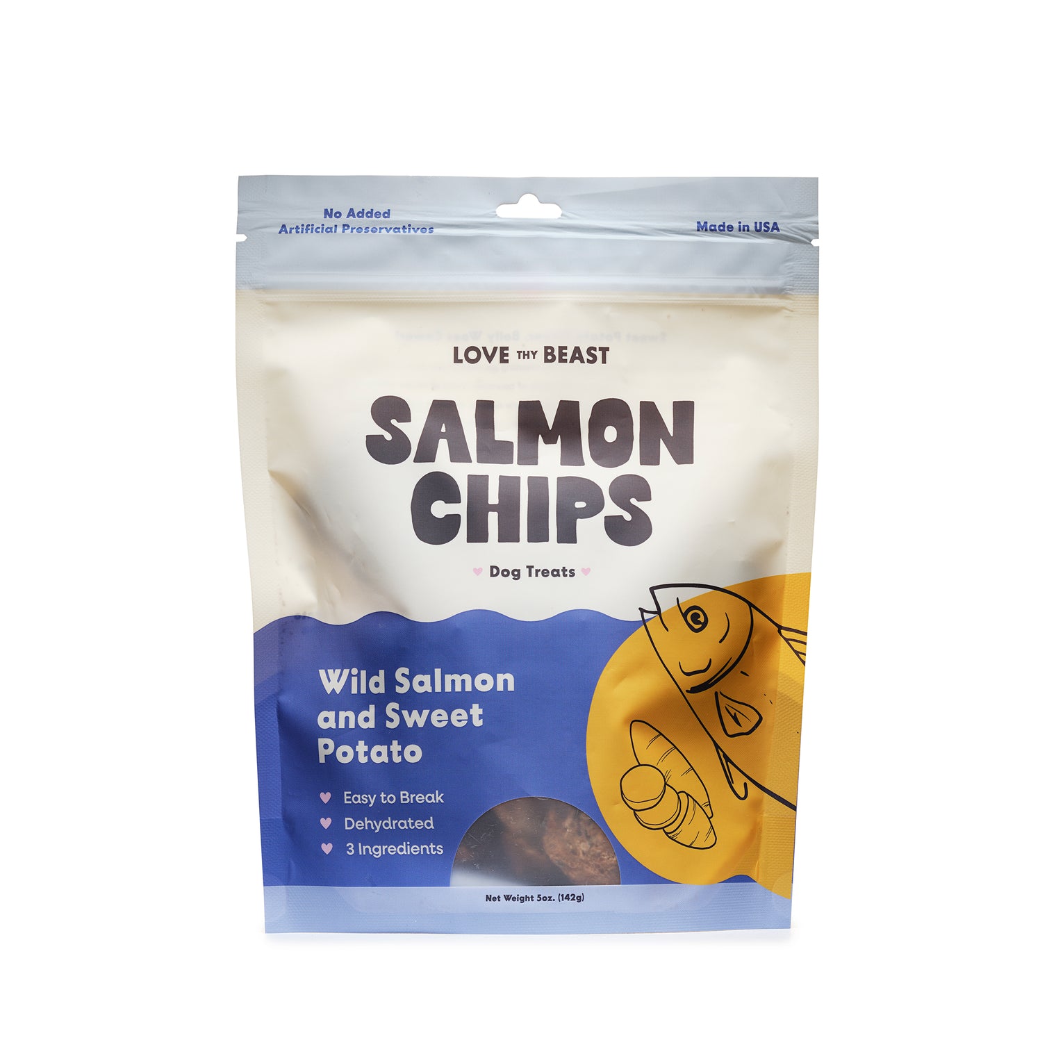 Wild Salmon Chips, Dehydrated Dog Treats 5-oz Bag