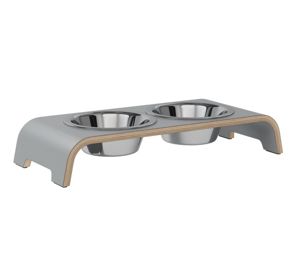 Classic Raised Dog Feeder - Grey