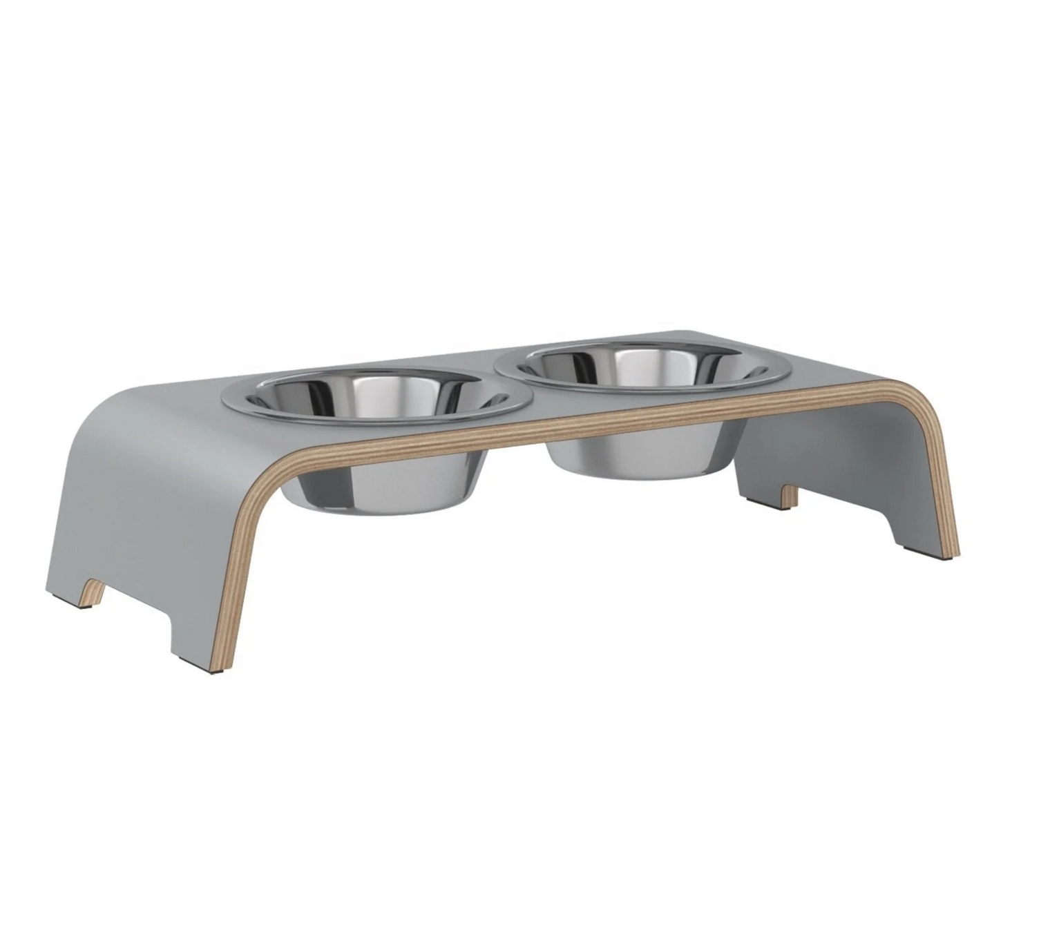 Classic Raised Dog Feeder - Grey