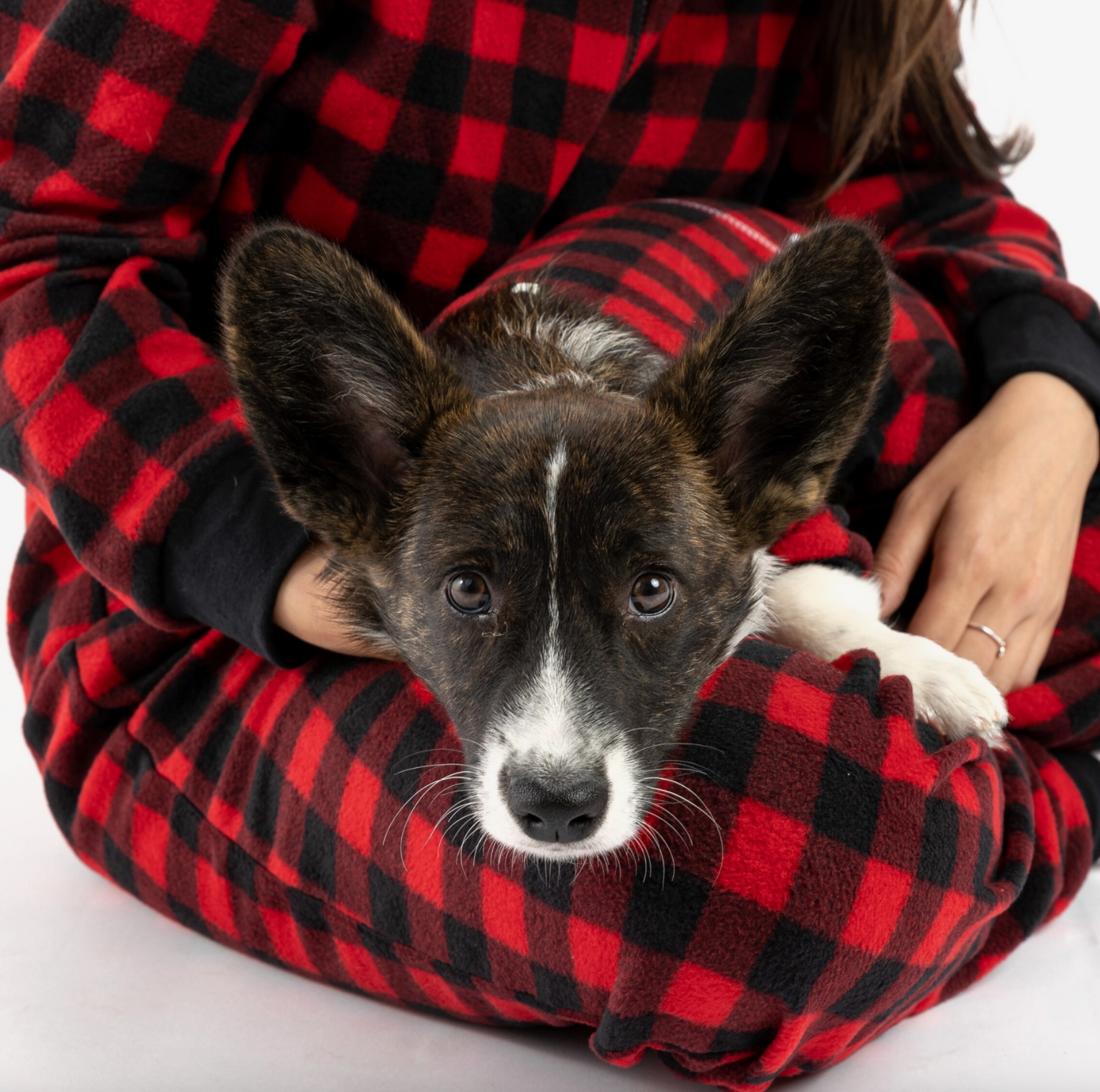 Matching Human & Dog Onesie - Plaid Red