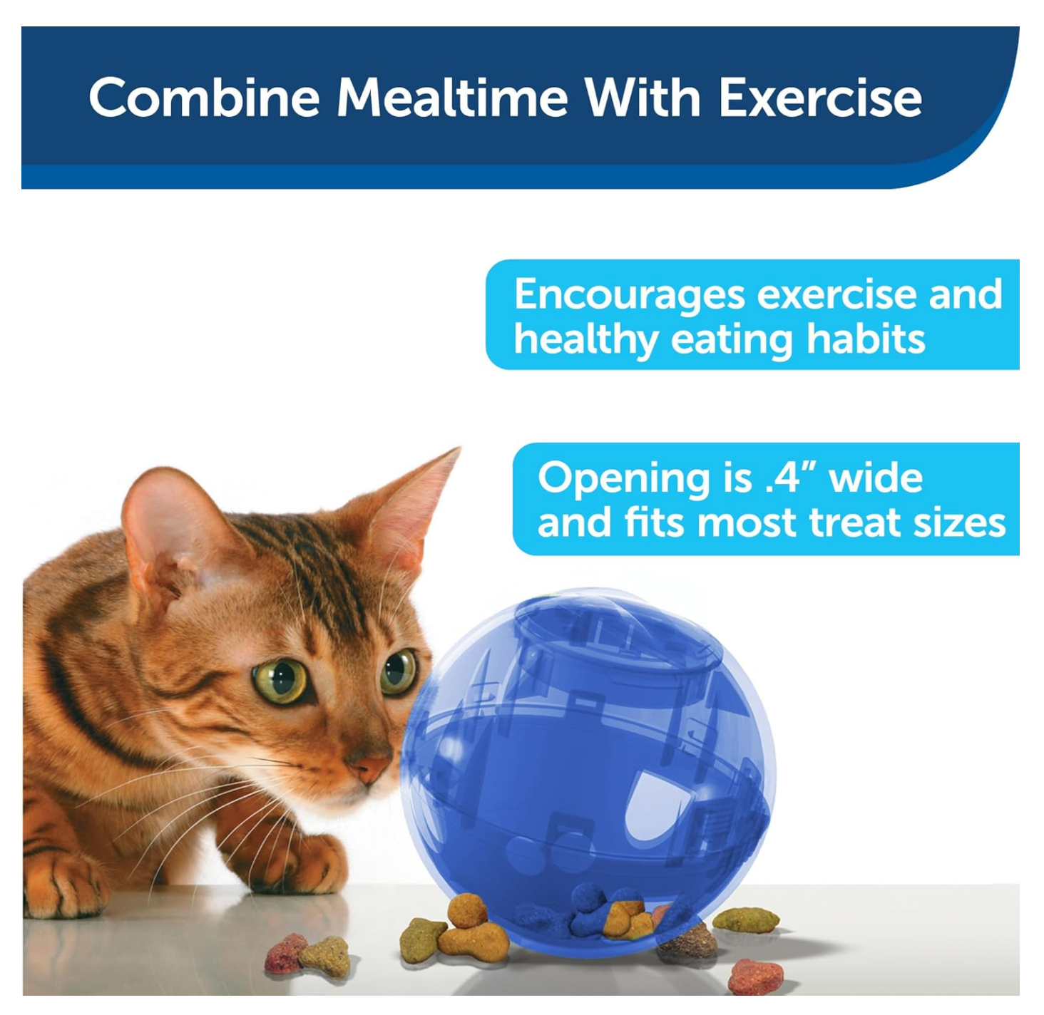 Slimcat Slow Feeder Ball for Cats, Blue