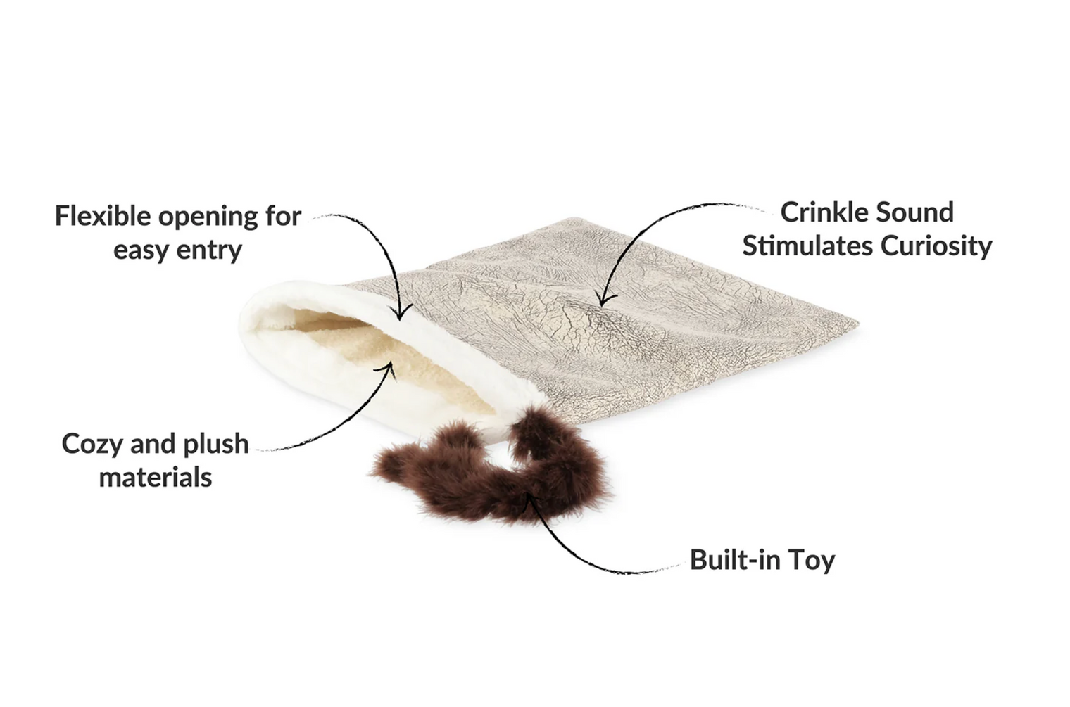 Cat Crinkle Sack, Ash Grey