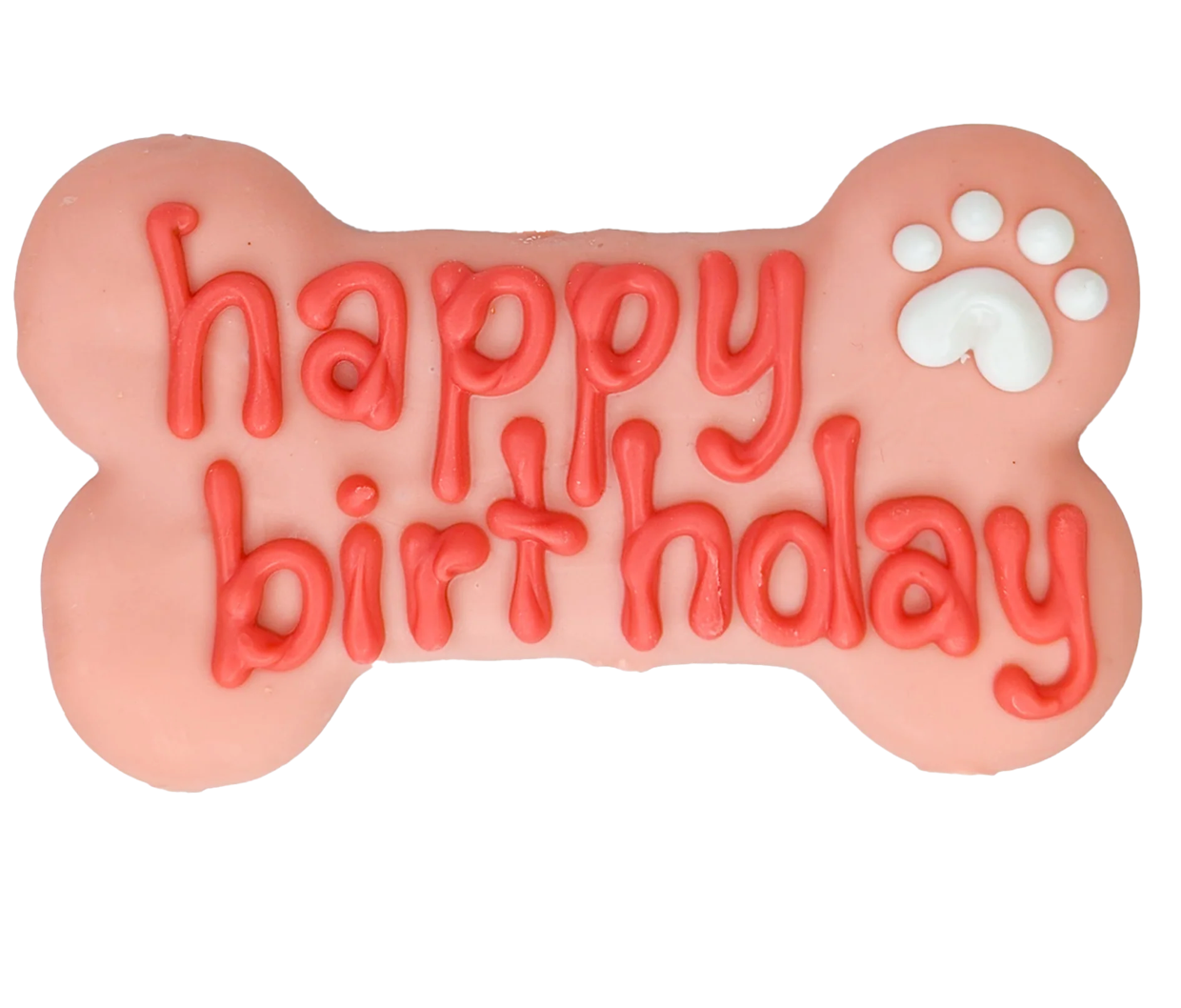 Pink Happy Birthday Dog Cookie