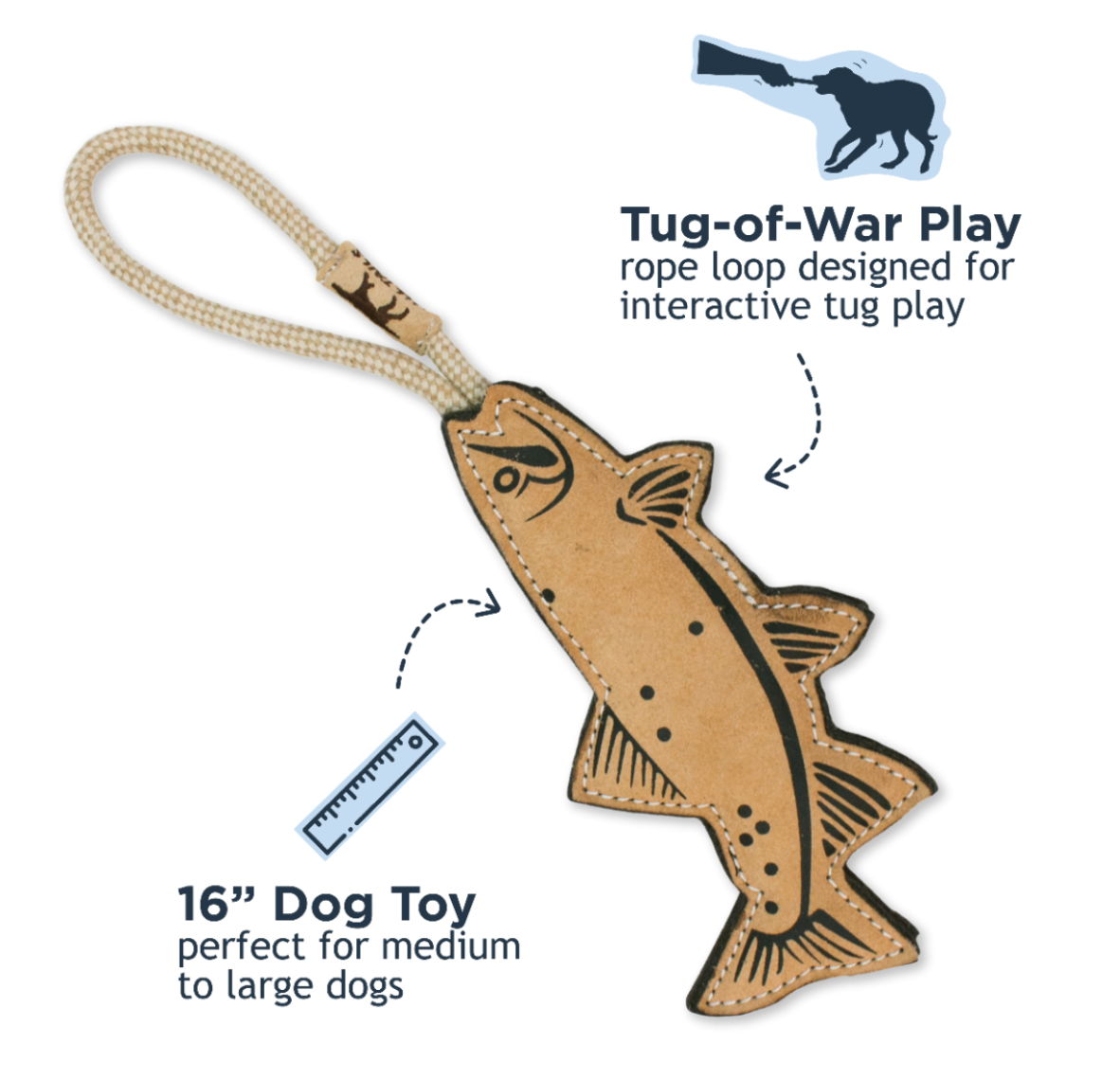 Leather Trout Tug Toy