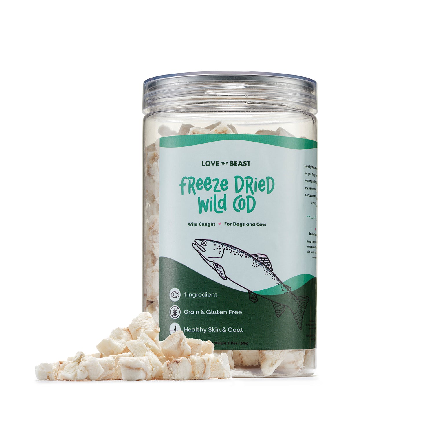Freeze Dried Wild Cod Cubes