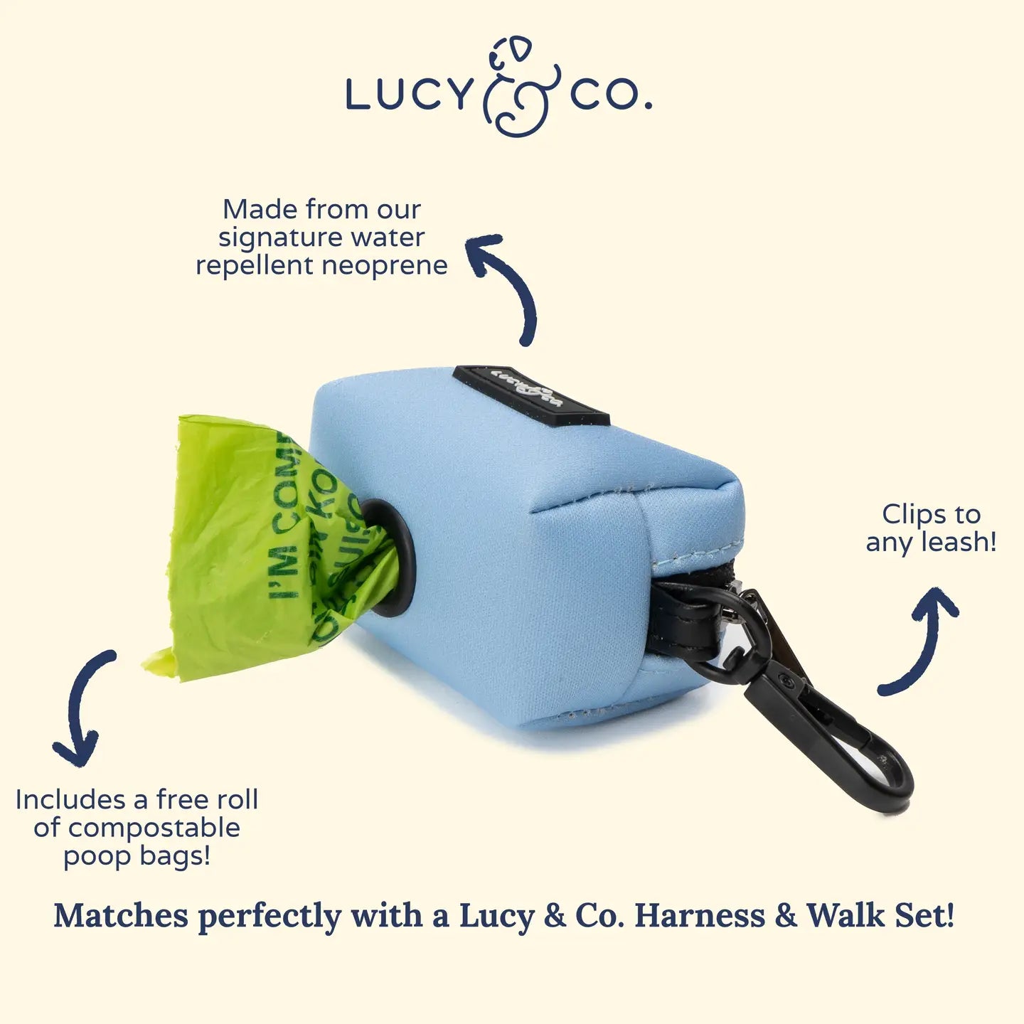 Denim Blue Everyday Poop Bag Holder