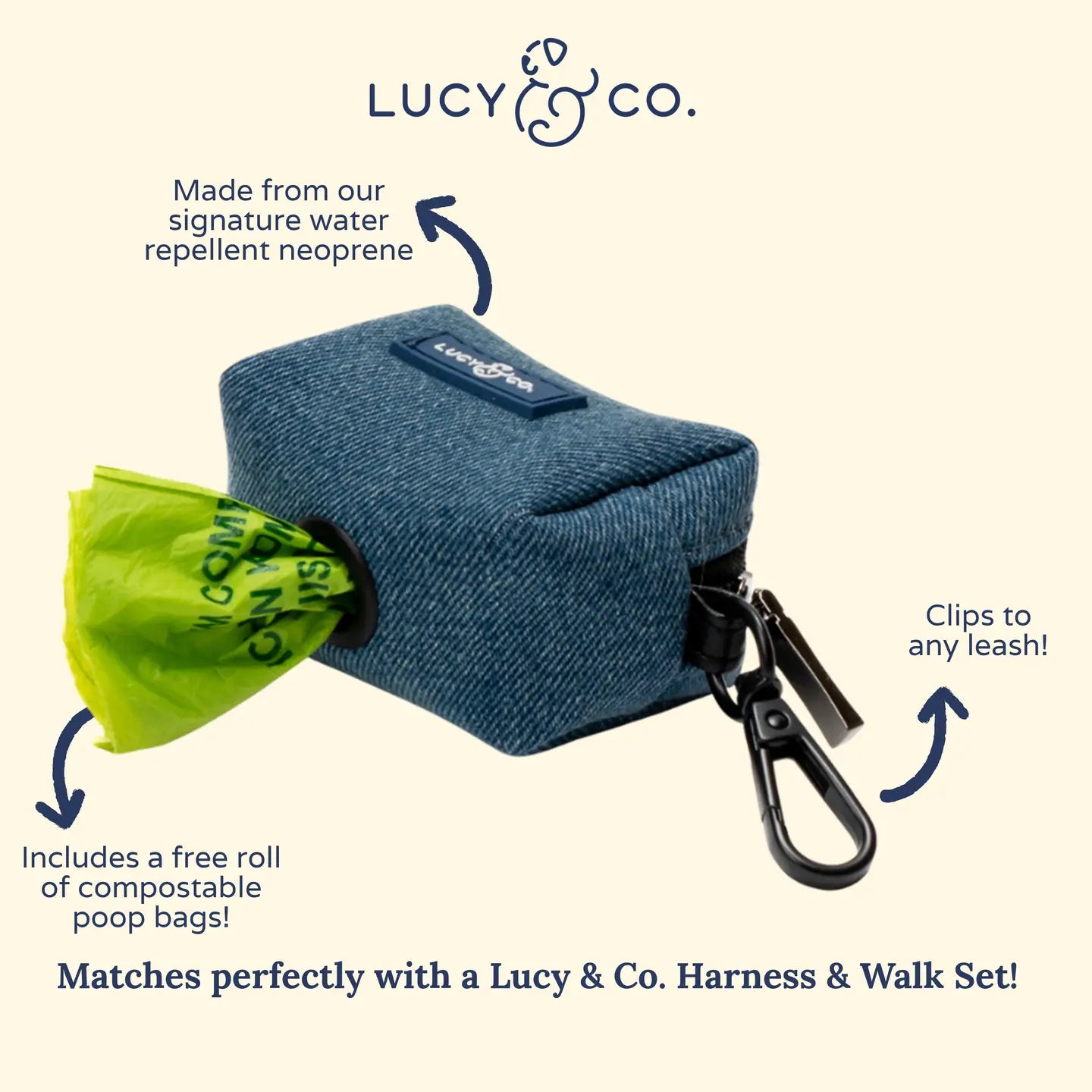 Blue Jean Everyday Poop Bag Holder