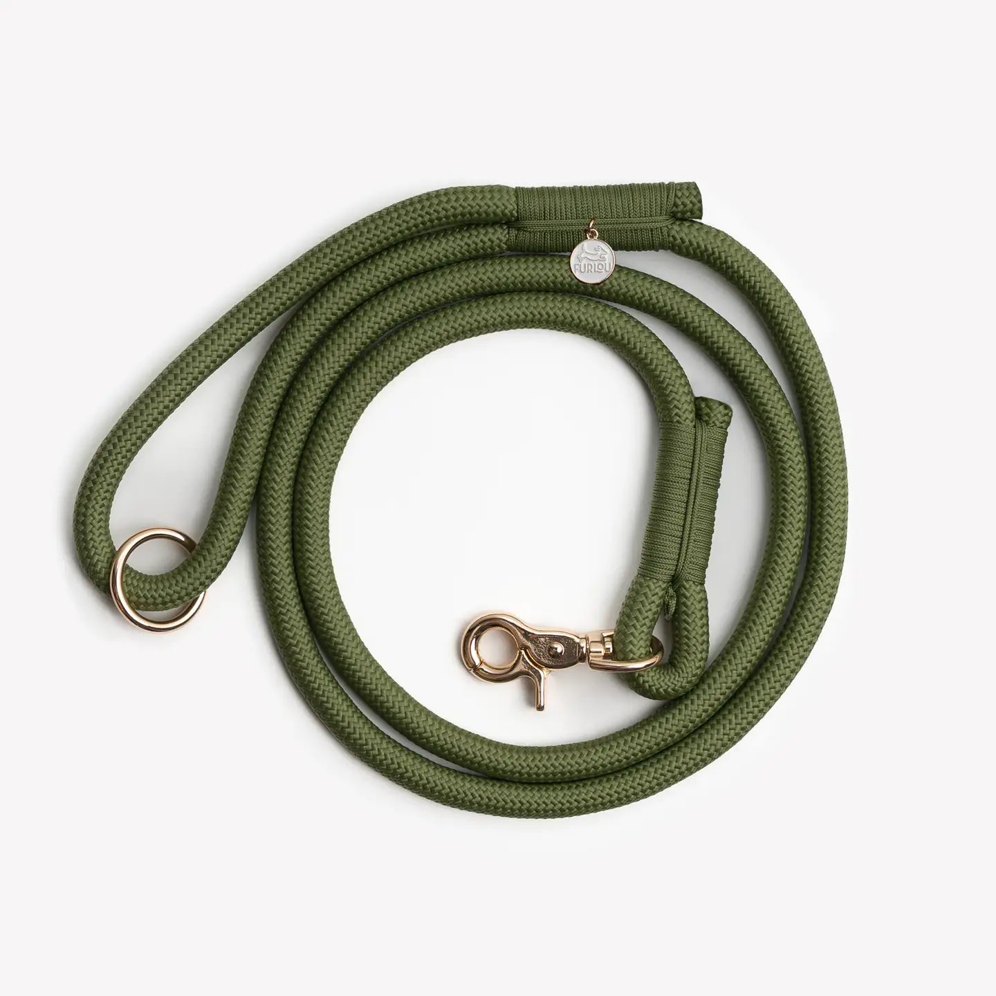 Furlou Green Braided Rope Leash, 5ft