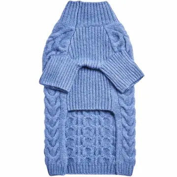Fuzzy Textured Knit Sweater, Heather Blue