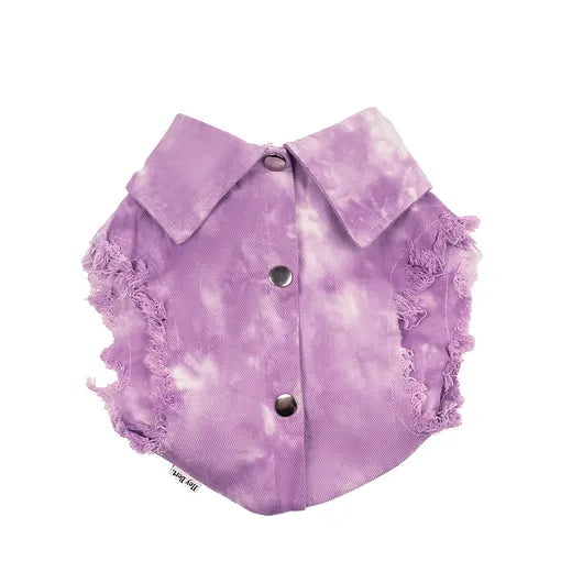 Lilac Dye Denim Stretch Vest
