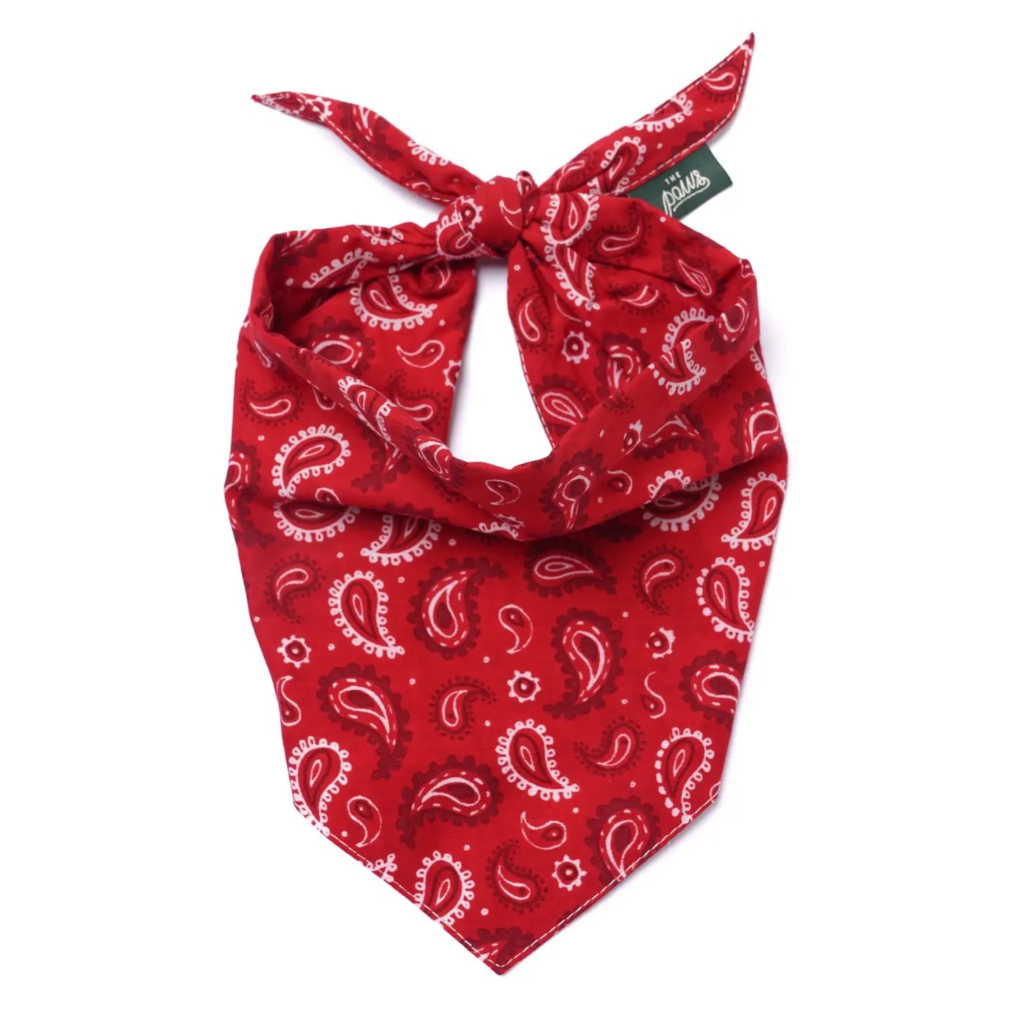Red Paisley Bandana, 3 Sizes