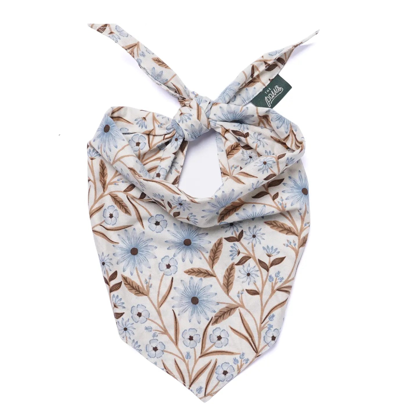 Fall Blue Floral Bandana, 3 Sizes