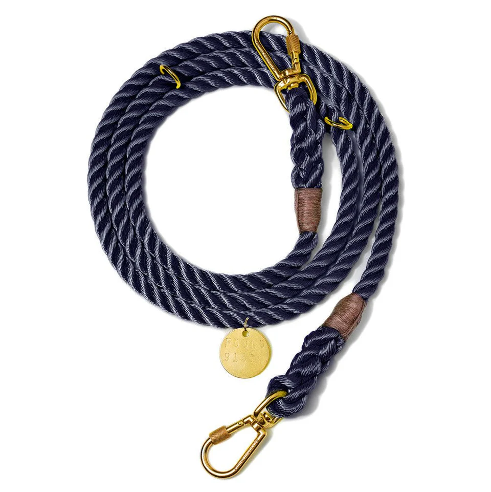 Found Hands Free Adjustable Rope Leash | Navy