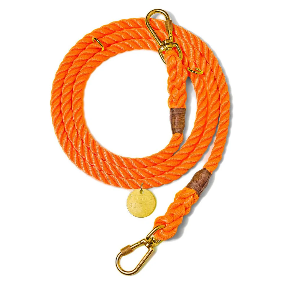 Found Hands Free Adjustable Rope Leash | Orange