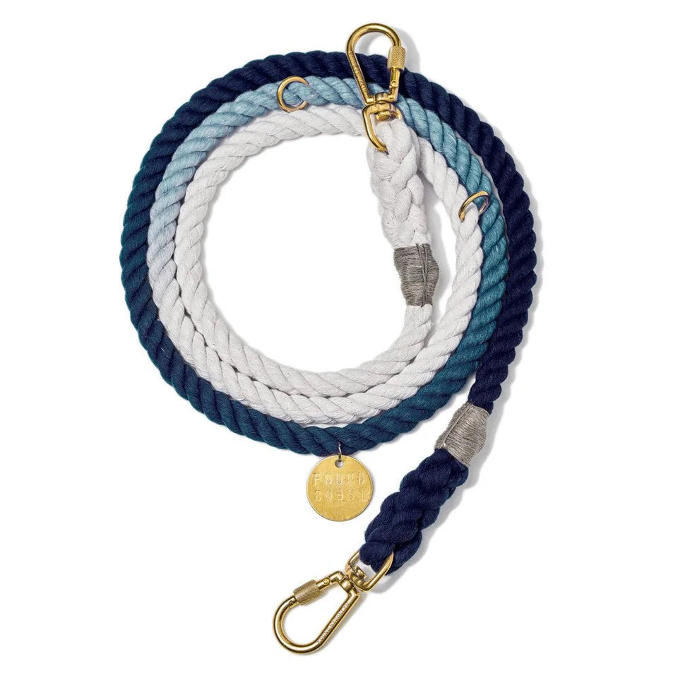 Found Hands Free Adjustable Rope Leash | Indigo Ombre