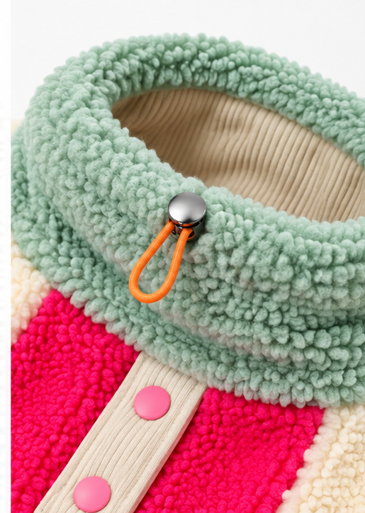 Colorblock Sherpa Onesie - Pink