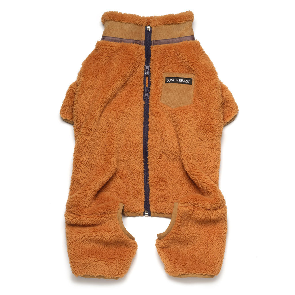 Teddy Bear Sherpa Onesie, Cinnamon