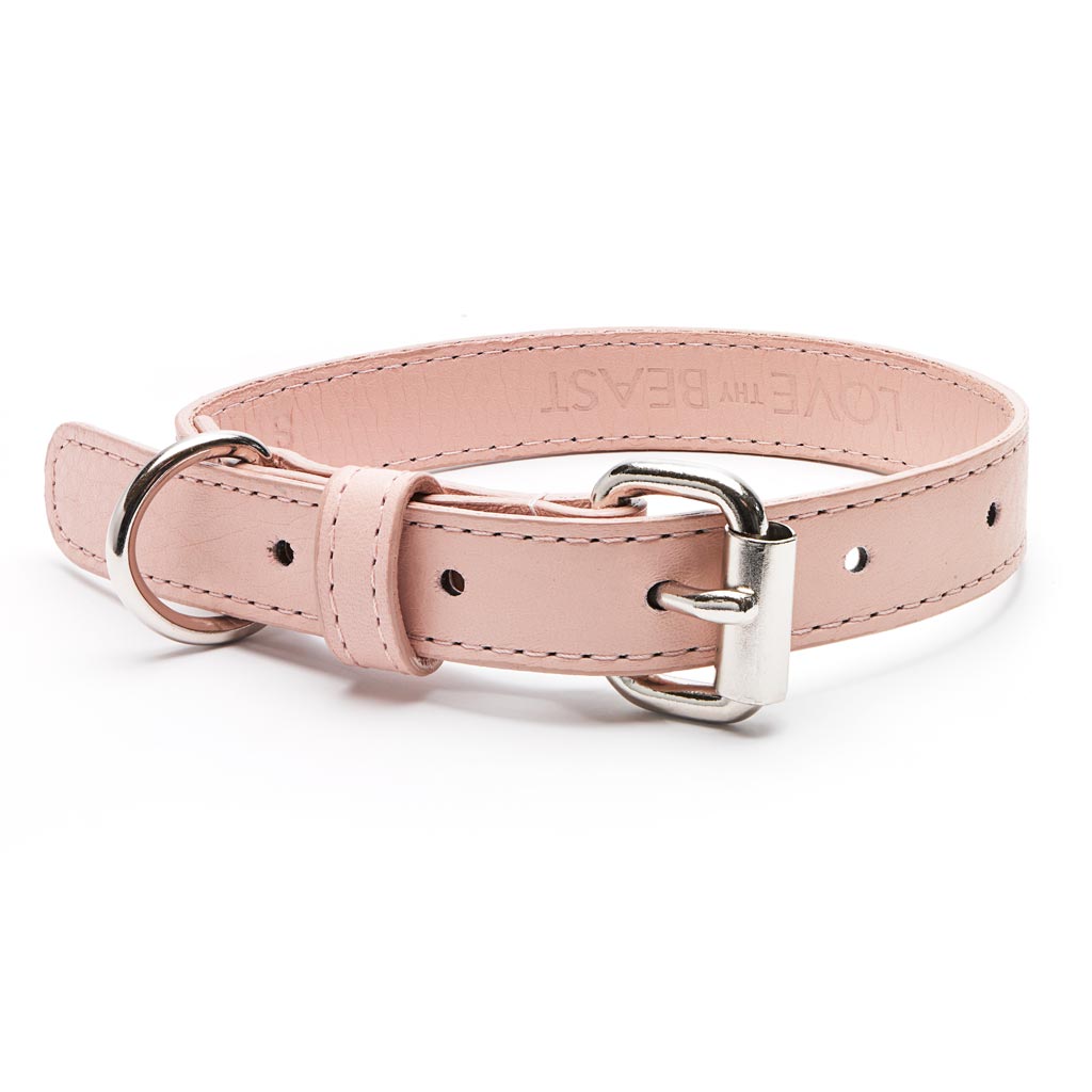 Blush Pebble Leather Collar